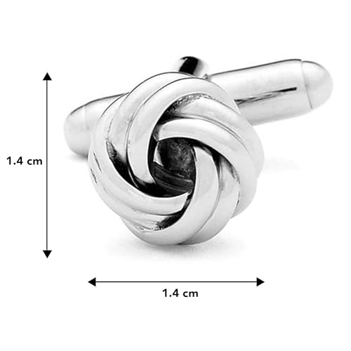 Peora Classic Silver Knot Cufflinks Set Office Formal Wedding Shirt Jewellery for Men Business Corporate Gift - Image 4