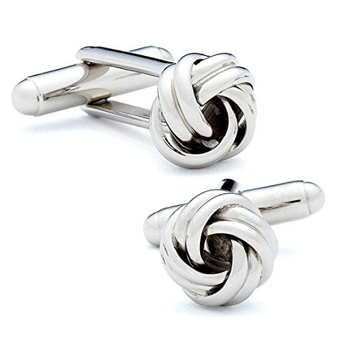 Peora Classic Silver Knot Cufflinks Set Office Formal Wedding Shirt Jewellery for Men Business Corporate Gift - Image 1