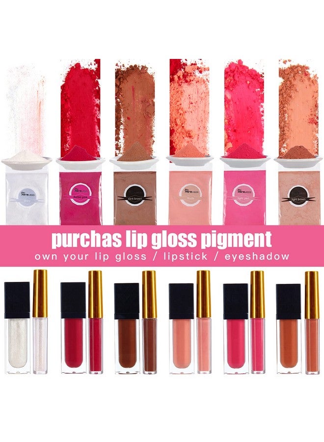 Lip Gloss Pigment Powder Natural Lip Dye 5 Colors X 10G And White Metallic Shimmer Pearl Glitter Pigment Powder For Lip Gloss Lipstick Eyeshadow Cosmetic Grade Lip Gloss Color Pigment