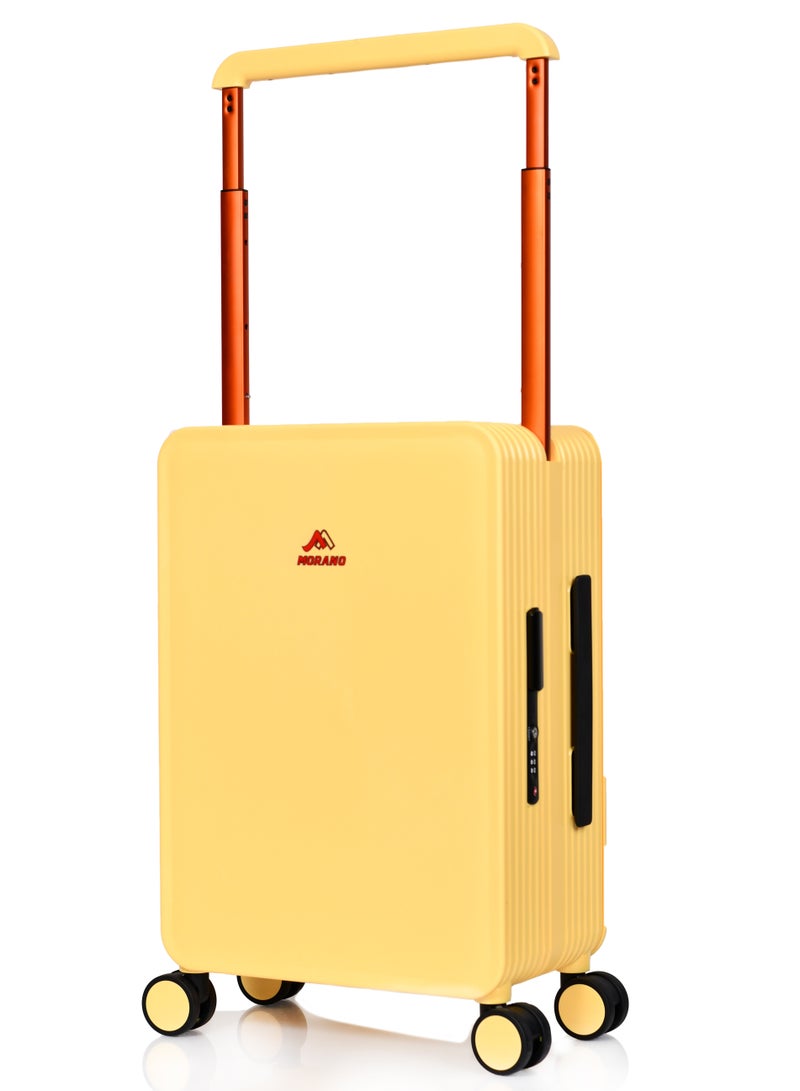 مورانو حقيبة سفر متينة للجنسين من Morano خفيفة الوزن، حقيبة باربع بعجلات دوارة مع قفل مدمج من TSA (أصفر Carry-On 20-Inch) مقاسات  طول 35 سم*عرض 21سم*إرتفاع 49سم - Image 1