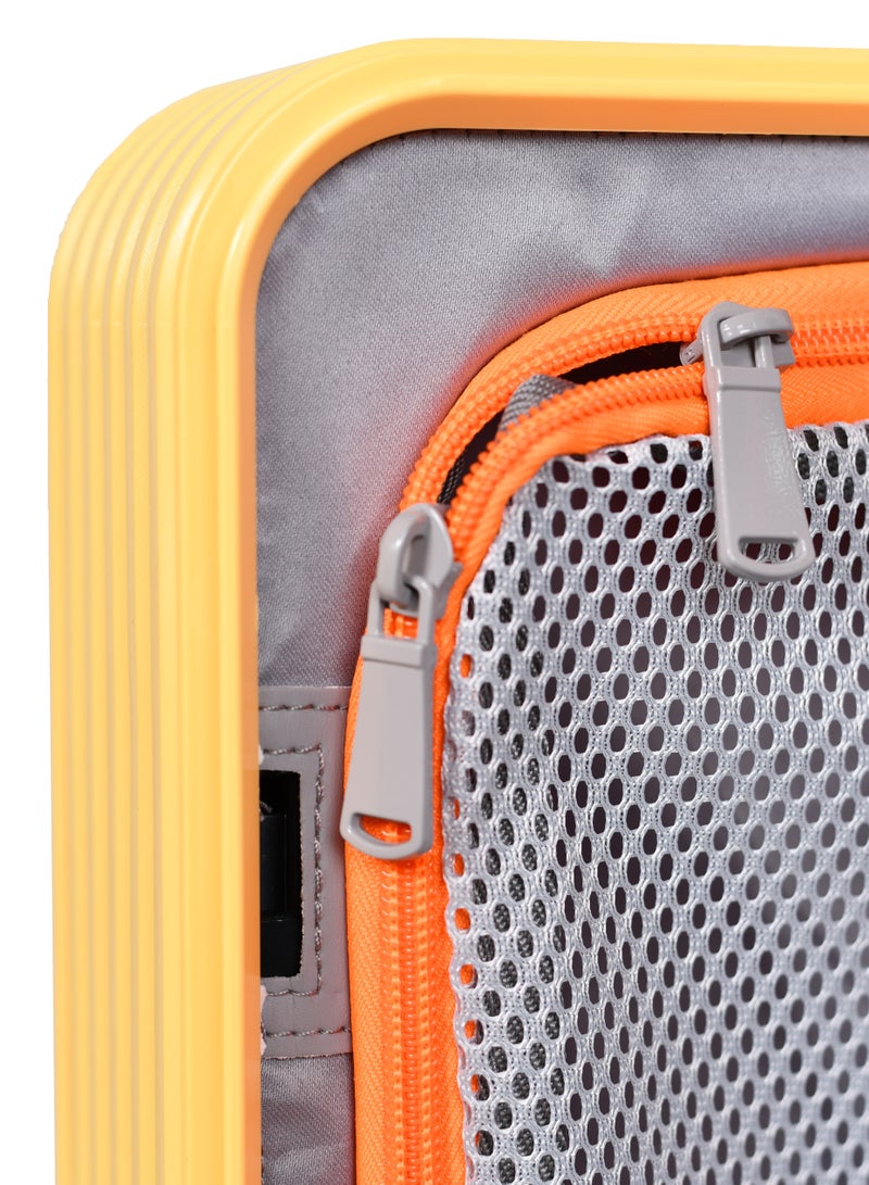 مورانو حقيبة سفر متينة للجنسين من Morano خفيفة الوزن، حقيبة باربع بعجلات دوارة مع قفل مدمج من TSA (أصفر Carry-On 20-Inch) مقاسات  طول 35 سم*عرض 21سم*إرتفاع 49سم - Image 5