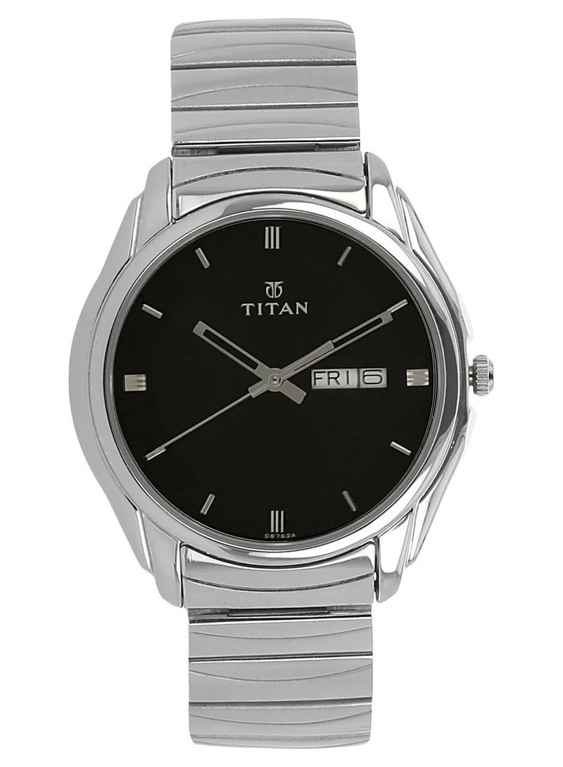 TITAN Titan Quartz Analog with Day and Date Black Dial Stainless Steel Strap Watch for Men