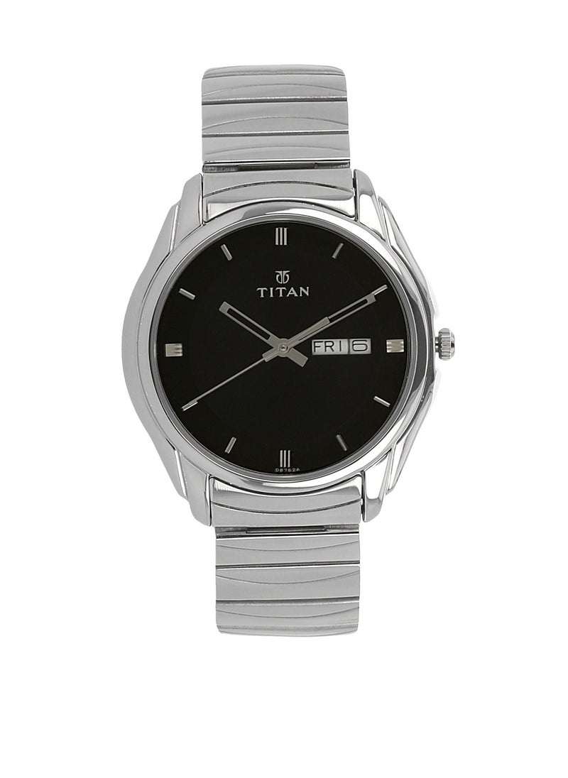 TITAN Titan Quartz Analog with Day and Date Black Dial Stainless Steel Strap Watch for Men  - Image 1