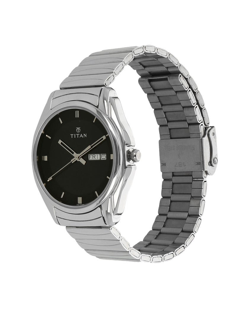 TITAN Titan Quartz Analog with Day and Date Black Dial Stainless Steel Strap Watch for Men  - Image 2