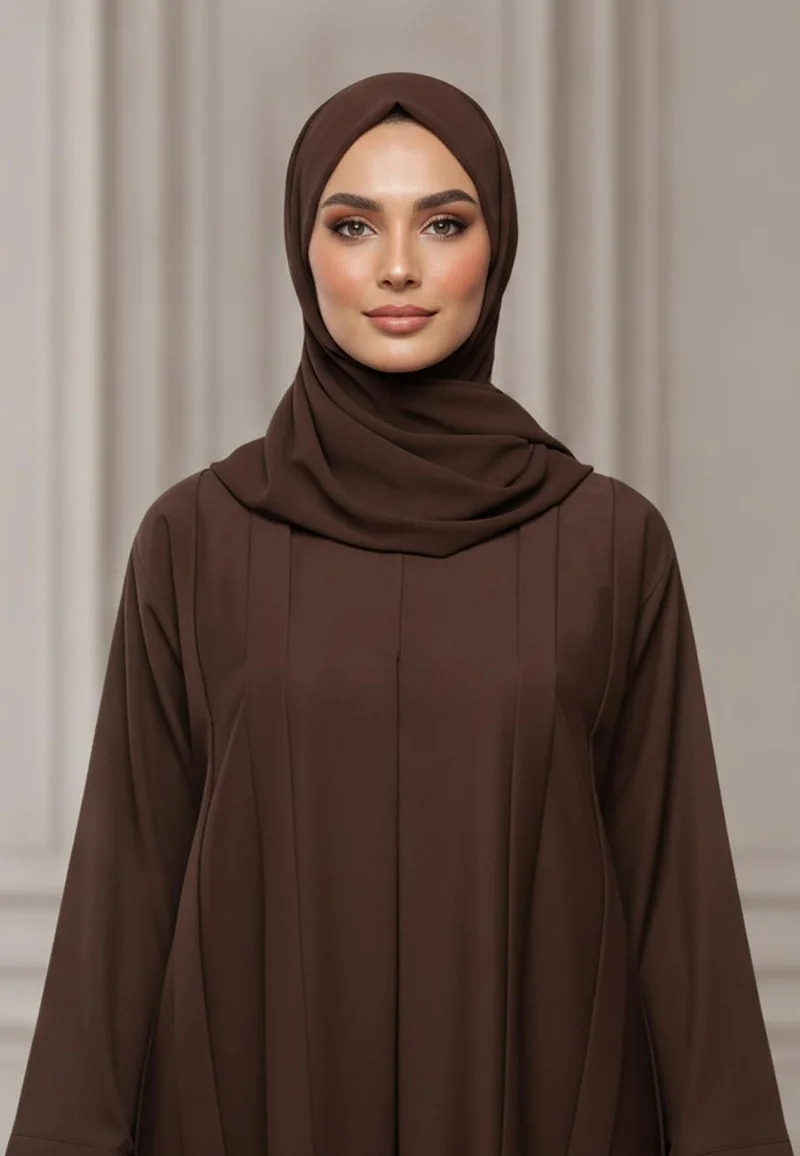 Nukhbaa Geometric Panel Abaya-934