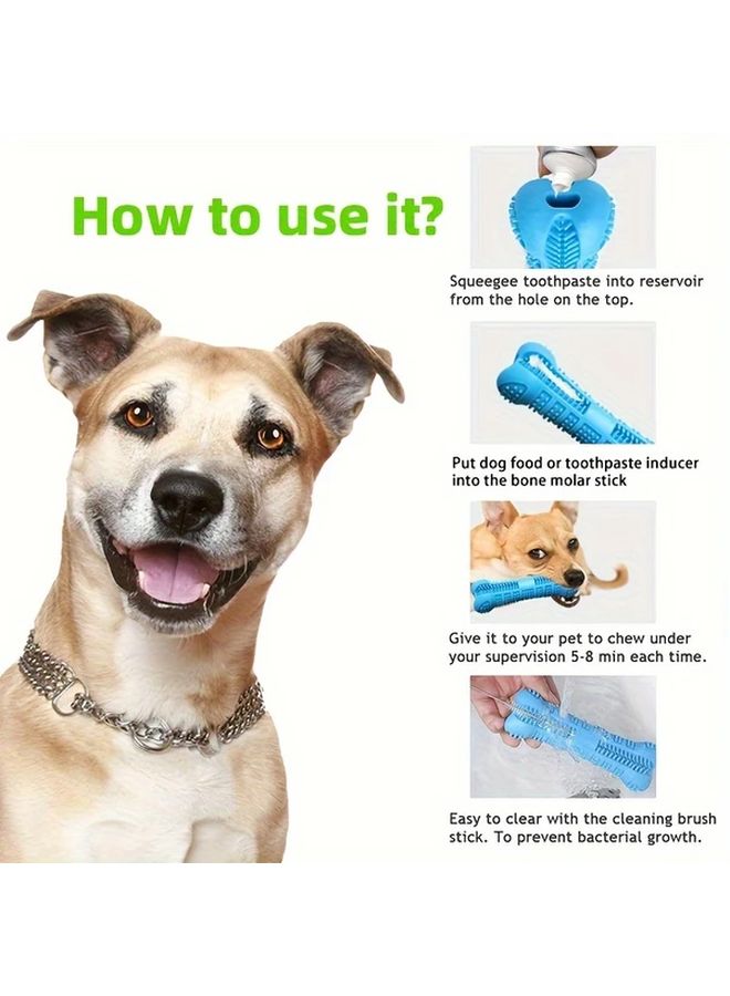 Blue Silicone Dog Toothbrush Toy Soft Durable Non Toxic Dental Care For Small And Medium Dogs Natural Teeth Cleaning Chew Stick - Image 5
