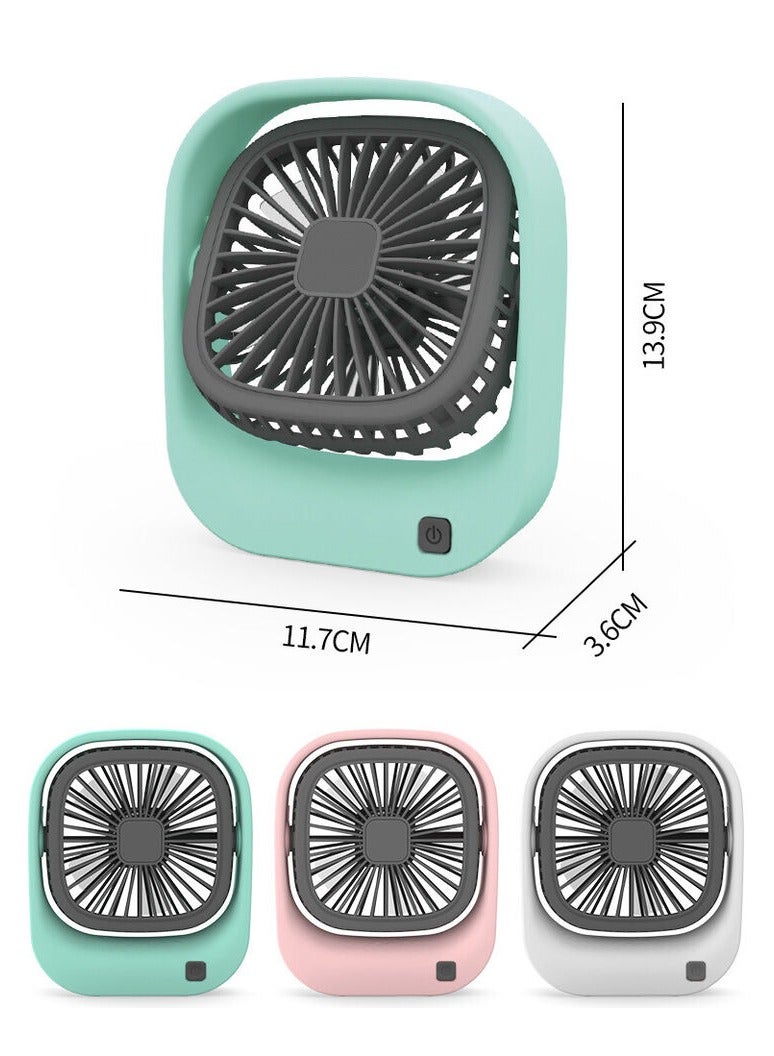 Small Desk Fan USB Rechargeable Personal Fan 2 Speeds 5 Blades Portable Mini Fan Adjustable Angle Desktop Air Cooling Fan Battery Operated Mini Handheld Fan Summer Gift White  - Image 3