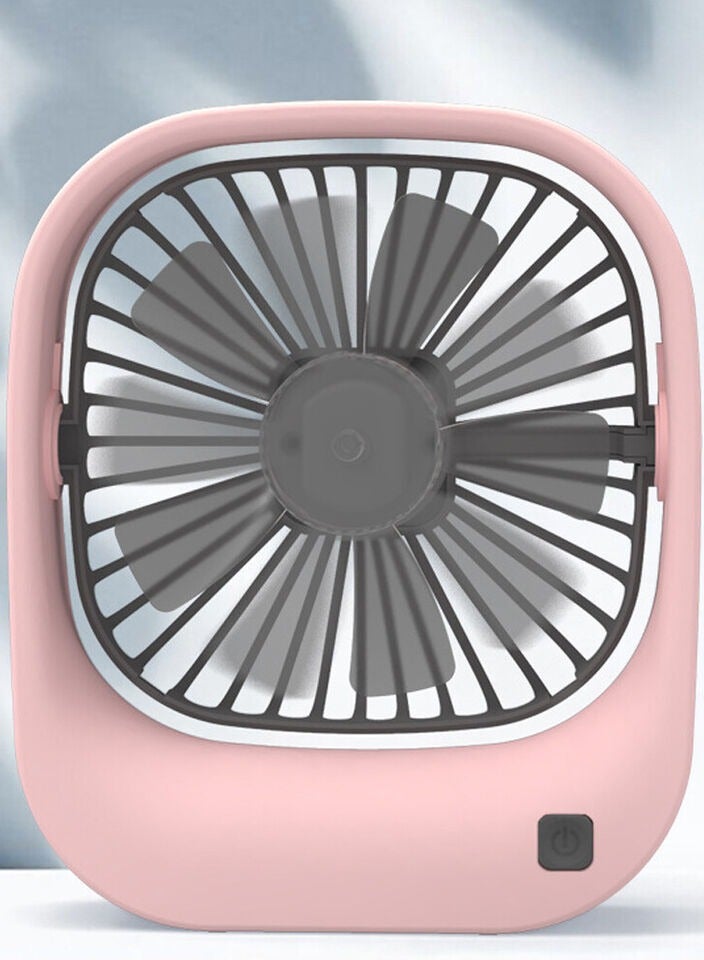 Small Desk Fan USB Rechargeable Personal Fan 2 Speeds 5 Blades Portable Mini Fan Adjustable Angle Desktop Air Cooling Fan Battery Operated Mini Handheld Fan Summer Gift White  - Image 4