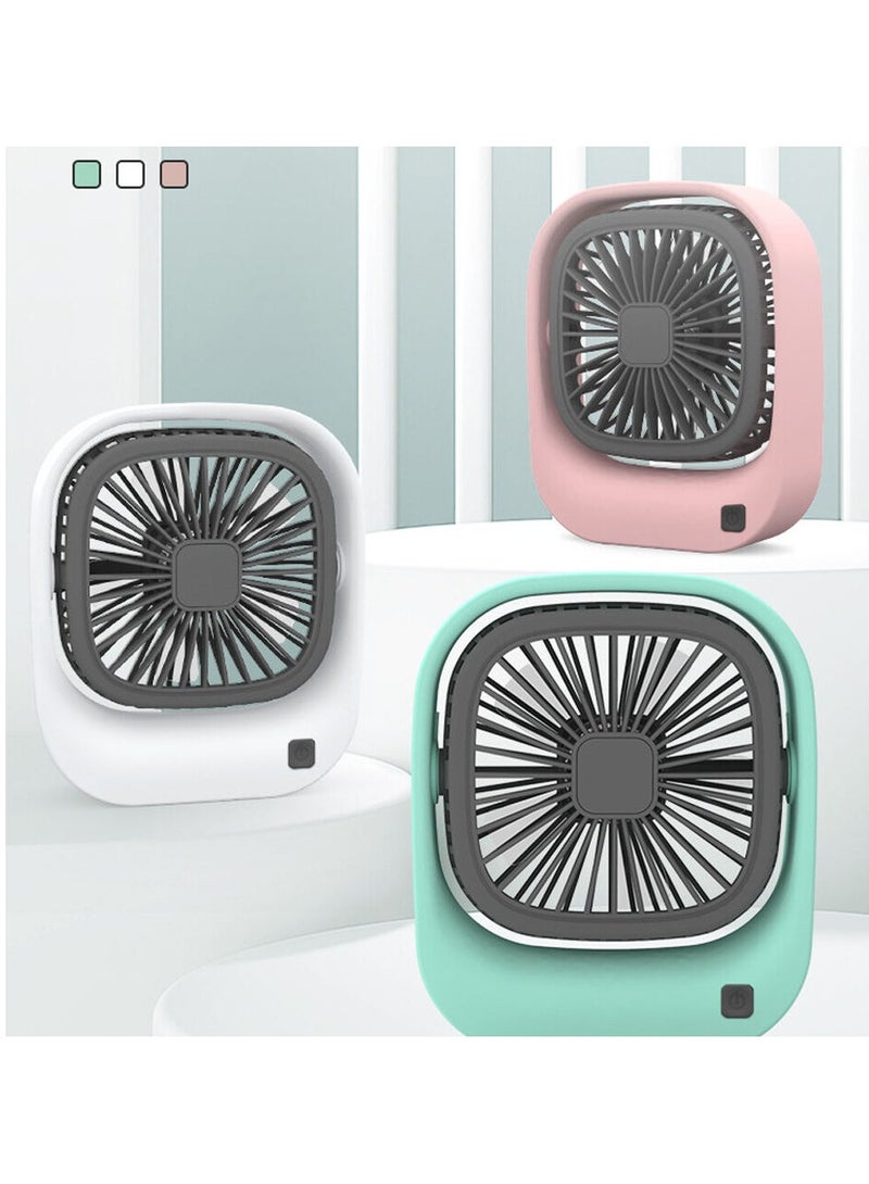 Small Desk Fan USB Rechargeable Personal Fan 2 Speeds 5 Blades Portable Mini Fan Adjustable Angle Desktop Air Cooling Fan Battery Operated Mini Handheld Fan Summer Gift White  - Image 5