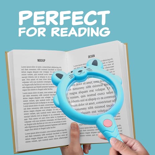 The AutoStory Magnifying Glass for Kids | Handheld Magnifier Glass | Reading Hand-held Magnifier for Science/Maps/Books | High-Definition Magnifying Lens |Set of 2 (Blue,Pink) - Image 5