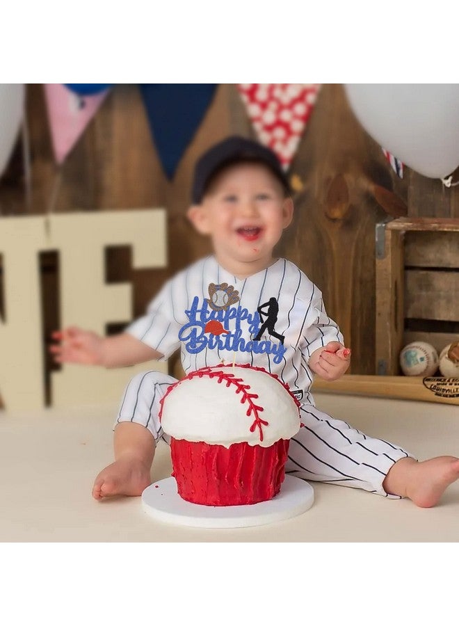 Ephlyn 1 Pack Baseball Theme Cake Topper Sports Happy Birthday Baseball Player Cake Decoration for Baseball Sports Party Theme Decoration Supplies - Image 5