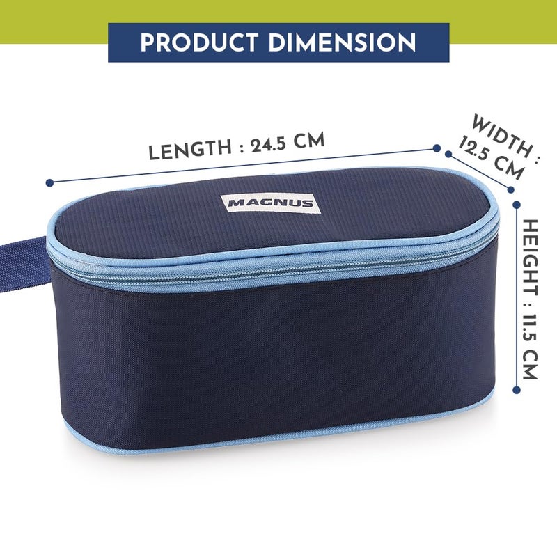 Magnus Microwave Olive 3 - Stainless Steel Lunch Box for Kids and Adults with 2 Steamlock Containers | Ideal Lunch Boxes for Office Men | Includes Roti Box, Steel Fork, and Spoon - Image 3