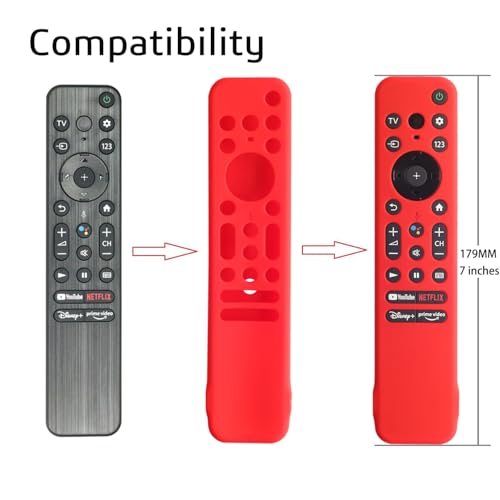 AKSHFETH Silicone Cover for 7 inch Sony RMF-TX800U RMF-TX900U Voice Remote Contorl 2022, Anti-Shock Protective Case Compatible with Sony 4K Ultra HD TV X80K X90K X95K Series Remote(Glow Green) - Image 2