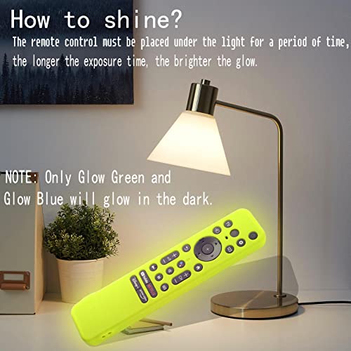 AKSHFETH Silicone Cover for 7 inch Sony RMF-TX800U RMF-TX900U Voice Remote Contorl 2022, Anti-Shock Protective Case Compatible with Sony 4K Ultra HD TV X80K X90K X95K Series Remote(Glow Green) - Image 4