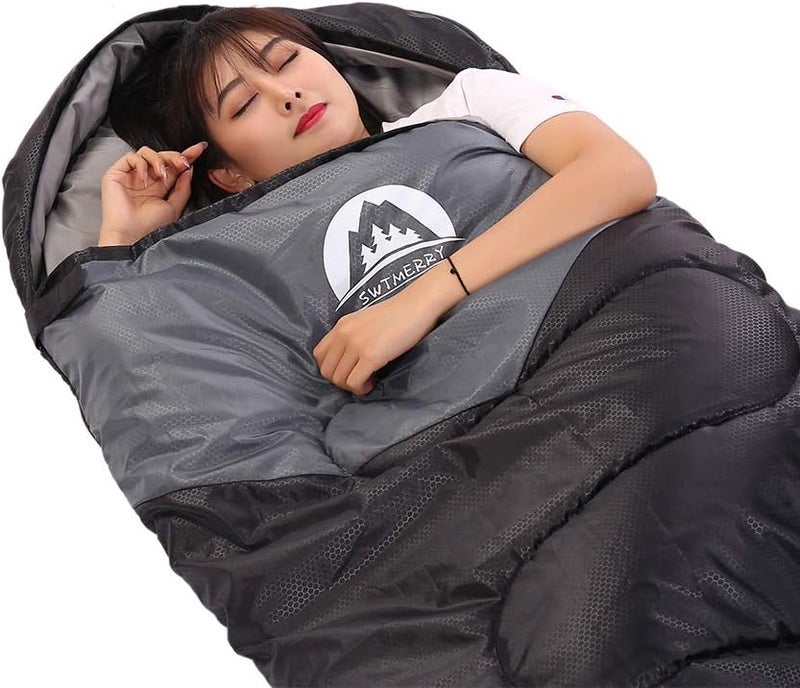 SWTMERRY Sleeping Bag 3 Seasons (Summer, Spring, Fall) Warm & Cool Weather - Lightweight,Waterproof Indoor & Outdoor Use for Kids, Teens & Adults for Hiking and Camping - Image 4