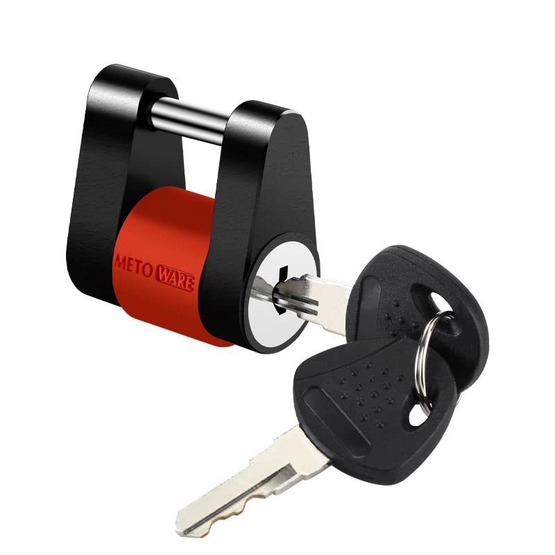 METOWARE Trailer Tongue Coupler Lock 14 Dia with 34 Span Trailer Tongue Lock HeavyDuty Steel Trailer Coupler Lock for Tow Boat RV Truck Cars Coupler with AntiRattle Rubber Ring 1 Pack