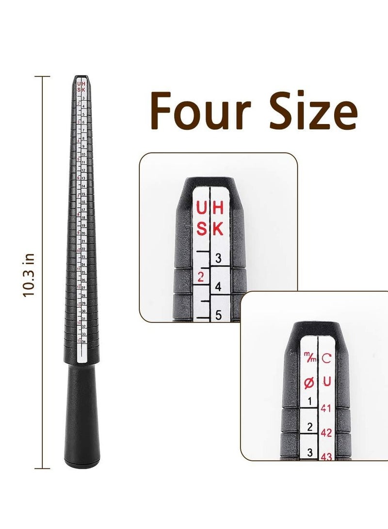 accmor Accmor Ring Size Measuring Tool Includes Plastic Ring Sizer Mandrel Stick, Finger Sizing Ring Guage Measurer and 2 Pcs Finger Measure Tape for Women Men Jewelry Making - Image 3