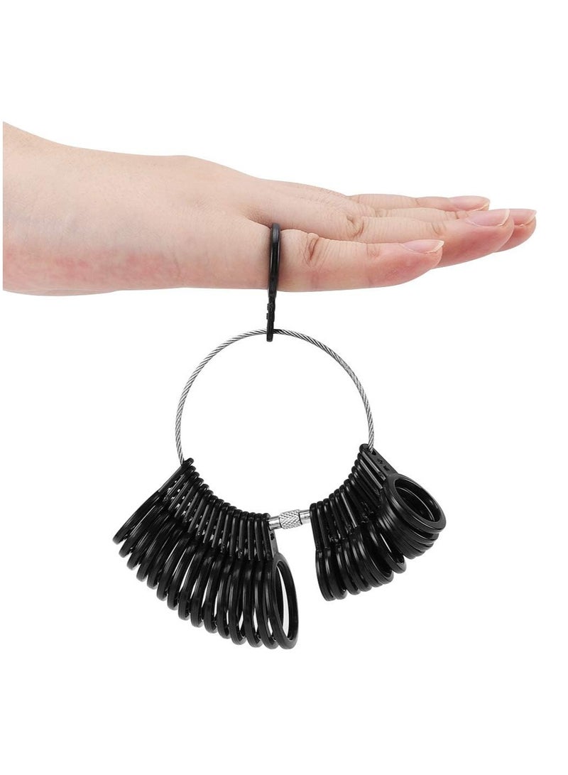 accmor Accmor Ring Size Measuring Tool Includes Plastic Ring Sizer Mandrel Stick, Finger Sizing Ring Guage Measurer and 2 Pcs Finger Measure Tape for Women Men Jewelry Making - Image 5