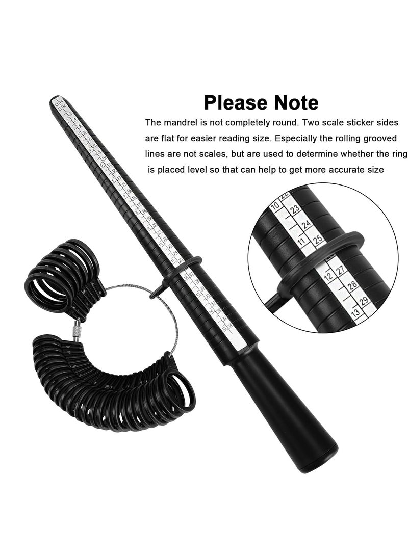 accmor Accmor Ring Size Measuring Tool Includes Plastic Ring Sizer Mandrel Stick, Finger Sizing Ring Guage Measurer and 2 Pcs Finger Measure Tape for Women Men Jewelry Making - Image 2