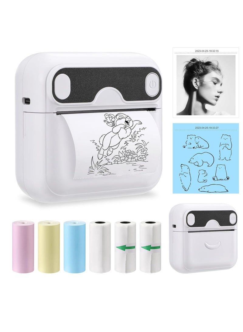 SYOSI Mini Printer, Portable Printer, T02 Pocket Sticker, Receipt Printer, Mini Printer Sticker Maker, Bluetooth Mobile Thermal Printer for Journal, Notes, Photo iPhone, Compatible with iOS&Android, iPhone  - Image 1