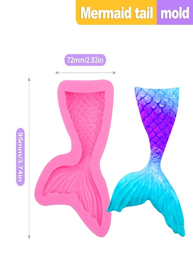 ZeriLion 4 PCS Ocean Theme Silicone Molds with Mermaid Tail, Coral, Seahorse & Starfish - Chocolate Molds Silicone Shapes for Cake Decoration DIY Handmade Baking Tools - Image 3