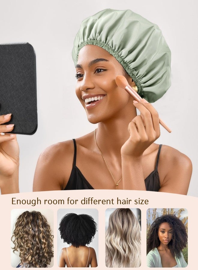 Yanibest Shower Cap Reusable Waterproof - Double Layer Shower Caps for Women, Washable Shower Bonnet with Soft Non-Slip Elastic Band, Bath Hair Hat for Most Hair Types - Image 2
