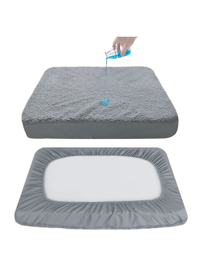 Moonsea Dog Bed Covers Soft Plush Replacement Washable, Waterproof Dog Bed Liner Grey, Pet Bed Cover 36X27 Inches, For Dog/Cat, Cover Only  - Image 4