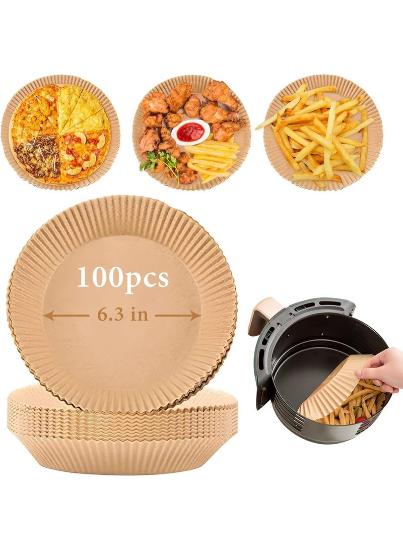 Air Fryer Disposable Paper Liners 20CM – 100PCS Non-Stick Oil-Proof Parchment Paper for Air Fryer, Baking, Roasting & Microwave - Image 1