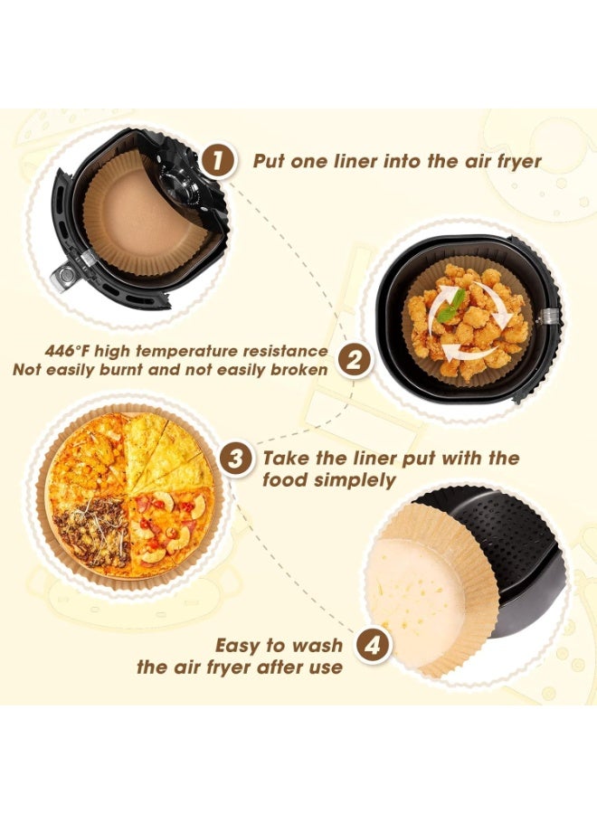 Air Fryer Disposable Paper Liners 20CM – 100PCS Non-Stick Oil-Proof Parchment Paper for Air Fryer, Baking, Roasting & Microwave - Image 2