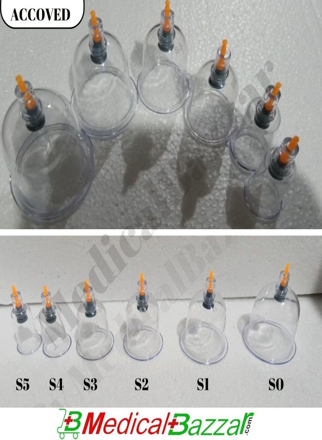 ACCOVED Medical Bazaar Cupping Therapy Cups | Hijama Cupping Set (Size 0-6) | Loose Cups for Professional Cupping Therapy|Pain Relief |Massage| Detox Therapy (S0-7CM(Set of 10Pcs)) - Image 2