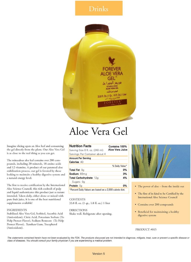 Forever Living - Forever Aloe Vera Gel 1Liter - Image 1