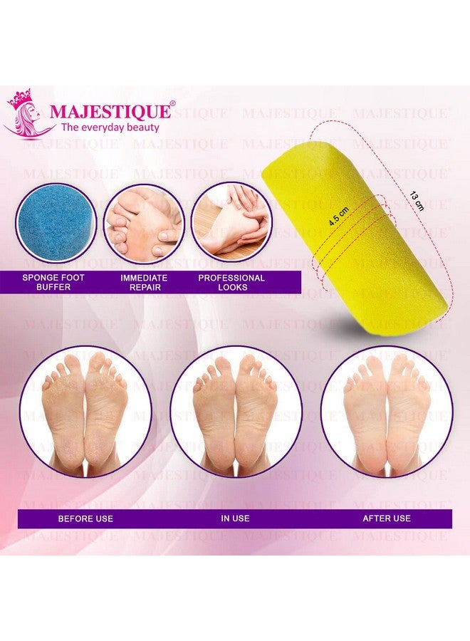 عبوة من قطعتين من مستحضر العناية بالقدمين من Majestique Spongeable Foot Care Buffer (أخضر) - Image 2