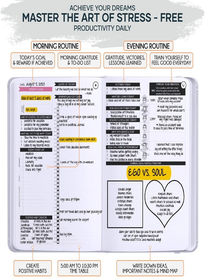 Freedom Mastery Self Care Journal and ADHD Planner: 5 Minute Diary, 90 Day Planner, Create Your Dream Life, Manifestation Journal, Vision Board, Guided Diary and Personal Gratitude Journal - Image 4