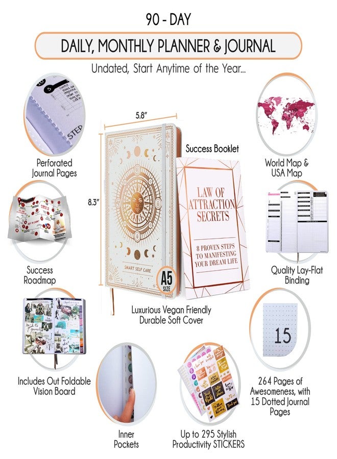 Freedom Mastery Self Care Journal and ADHD Planner: 5 Minute Diary, 90 Day Planner, Create Your Dream Life, Manifestation Journal, Vision Board, Guided Diary and Personal Gratitude Journal - Image 2