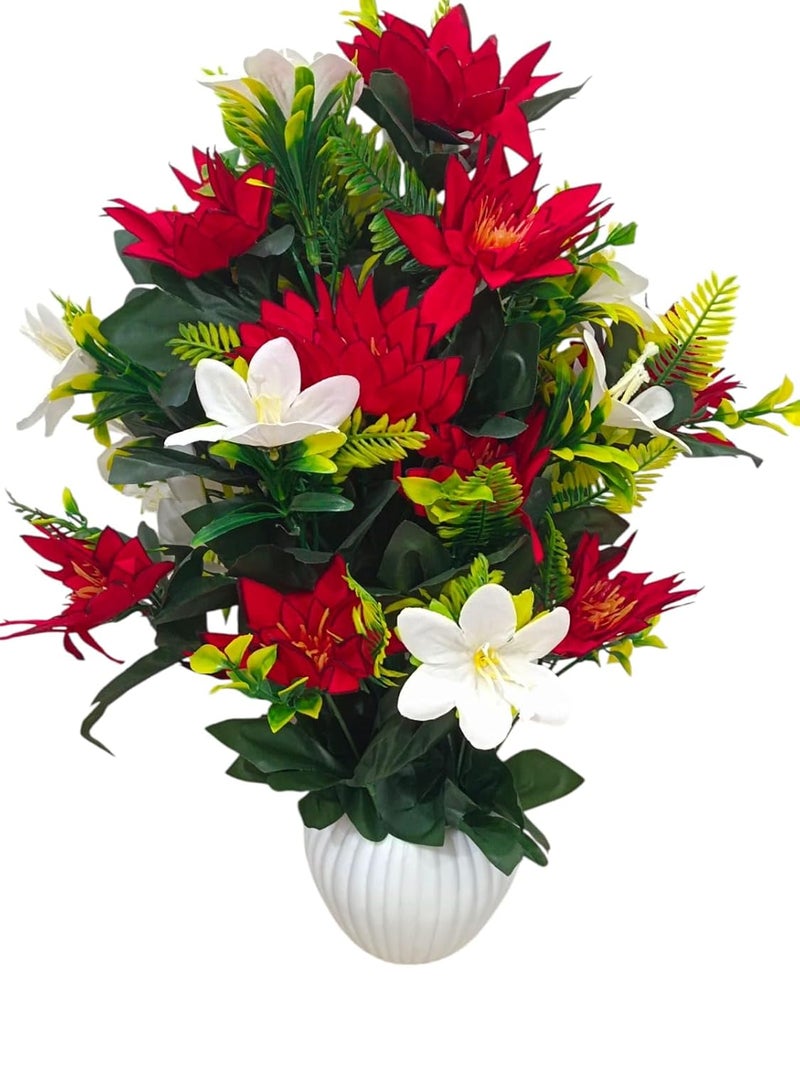 DN Enterprises DN Enterprises Large Size Artificial Lotus or Lily Flowers Pot for Home Living Room Decoration Pack of 1 Multicolor 45cm 