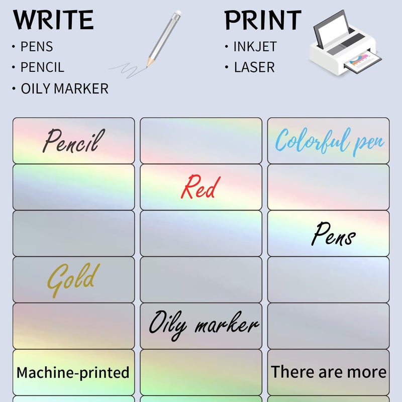 STARLIBOO 1" x 2-5/8" Address Labels- Holographic Color Stickers for Laser/Ink Jet Printer mailing Labels 8.5"Ã—11"- Holographic Silver - Image 4