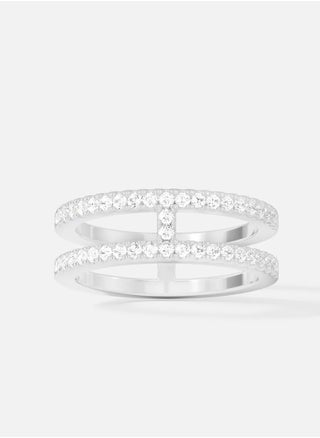 Double Line Studded Silver