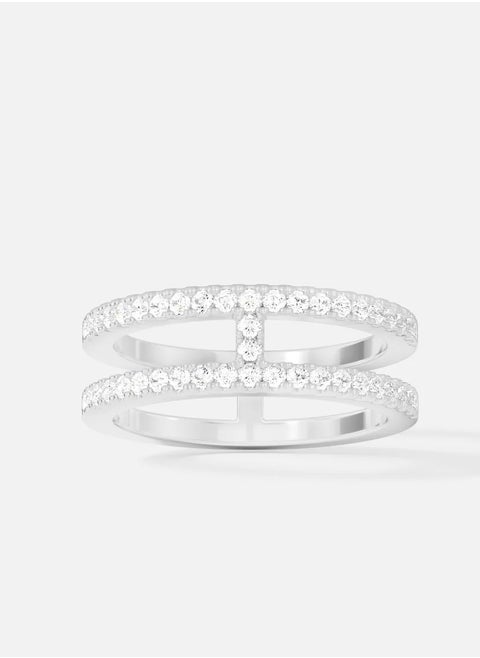 Double Line Studded Ring