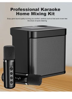 SU.YOSD YS 203 Portable Wireless Bluetooth Karaoke Speaker Stereo Bass Dual Microphone Black  - Image 2