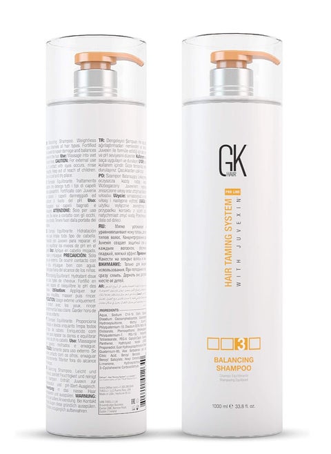 GK Hair Taming System Global Balancing Shampoo For Oily & Color Treated Hair Daily Use 1Ltr