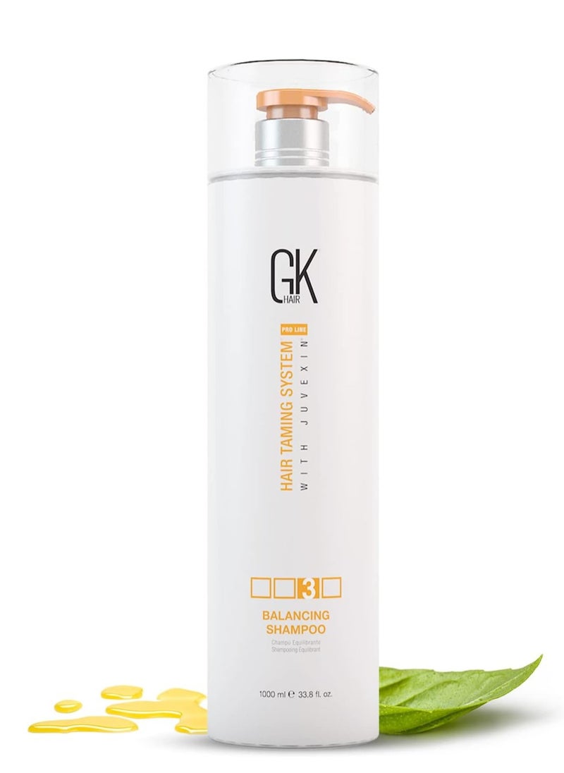 GK Hair Taming System Global Balancing Shampoo For Oily & Color Treated Hair Daily Use 1Ltr