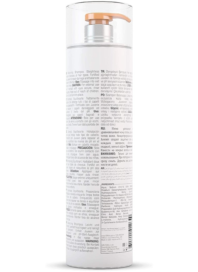 GK Hair Taming System Global Balancing Shampoo For Oily & Color Treated Hair Daily Use 1Ltr