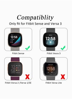 KASTWAVE Bands for Fitbit Versa 3, Metal Bands Compatible with Fitbit Sense, Stainless Steel Mesh Breathable Wristband Strap with Adjustable Magnet Lock, Replacement Wristbands for Women and Men  - Image 5