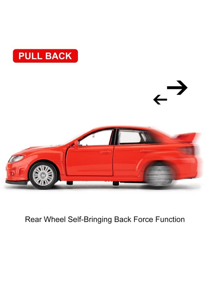 RMZ City Die-Cast Alloy Toy Car, 1/36 Scale Subaru WRX STI 2010 Model Car, Functional Toy Car to Take Home, Decorative Model Toy for Collection, Car Gift for Boys and Girls (Red) - Image 3
