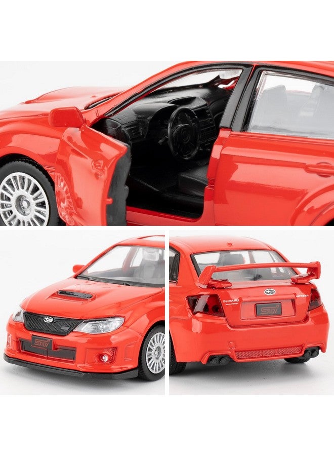 RMZ City Die-Cast Alloy Toy Car, 1/36 Scale Subaru WRX STI 2010 Model Car, Functional Toy Car to Take Home, Decorative Model Toy for Collection, Car Gift for Boys and Girls (Red) - Image 4