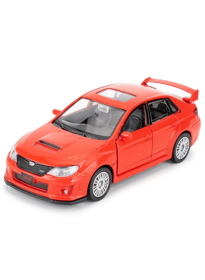 RMZ City Die-Cast Alloy Toy Car, 1/36 Scale Subaru WRX STI 2010 Model Car, Functional Toy Car to Take Home, Decorative Model Toy for Collection, Car Gift for Boys and Girls (Red) - Image 1