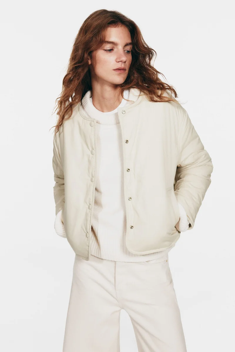 اتش اند ام جاكيت بومبر قابل للاستخدام على الوجهين