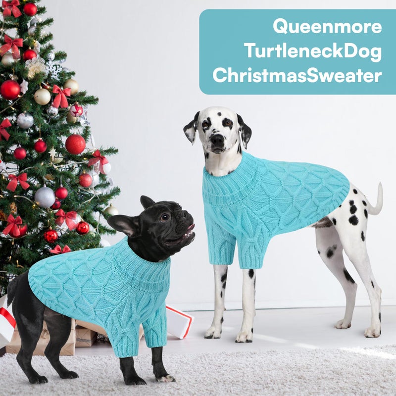 Queenmore Small Dog Sweater,Warm Pullover Dog Sweaters for Small Dogs Boys Girls,Soft Winter DogSweaters,Thick Warm Dogs Clothes for Chihuahua, Bulldog, Dachshund, Pug, Yorkie(Lake Blue,S) - Image 5