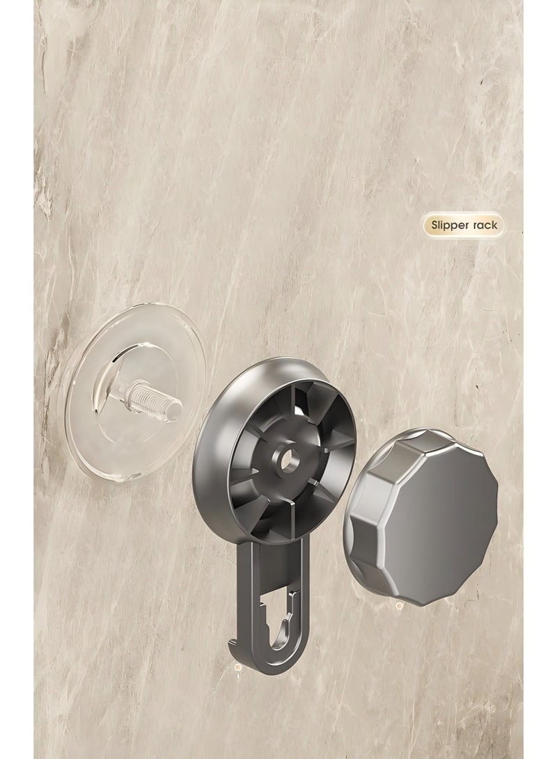 Suction Cup Rotatable Press Install Towel Bar 75cm Single Pack, Gun Gray No Drill Bathroom Towel  Rack - Image 5