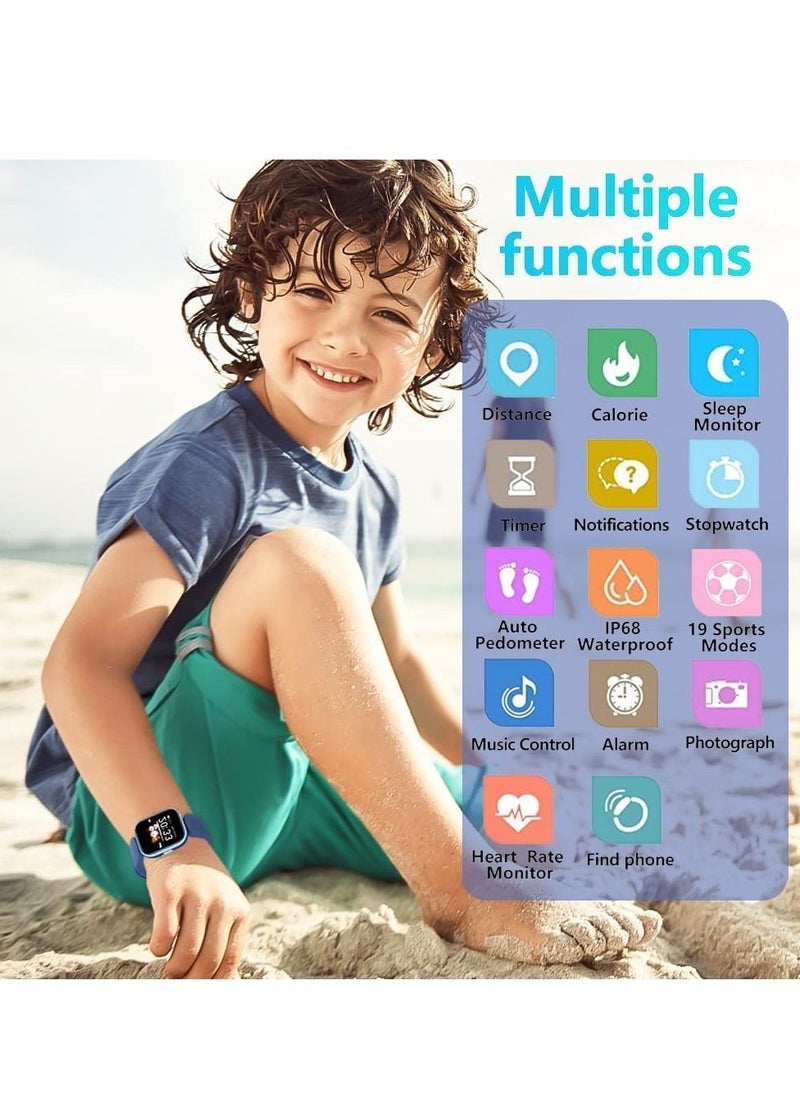 DMG TECH - Smart Watch for Kids, 1.4" Kids Fitness Activity Watch, IP68 Waterproof,Detection body temperature, Heart Rate Sleep Monitor, 9 Sport Modes, Pedometers, Calories Counter, Kids Gifts for Teens 6+ - Image 1